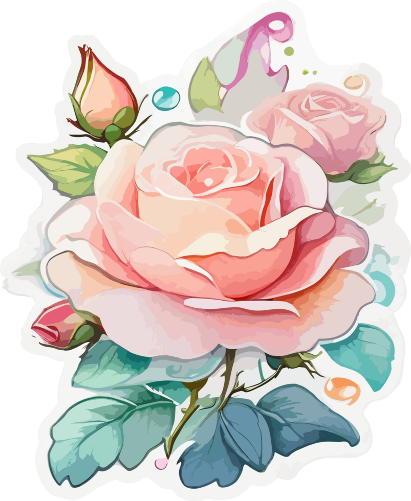 bloeiend roos roze clip art ai generatief png