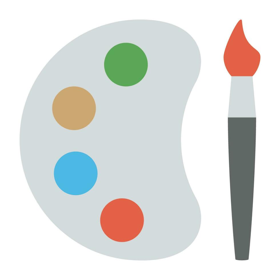 Paint brush with paint palette is perfect for designer to showcase vector