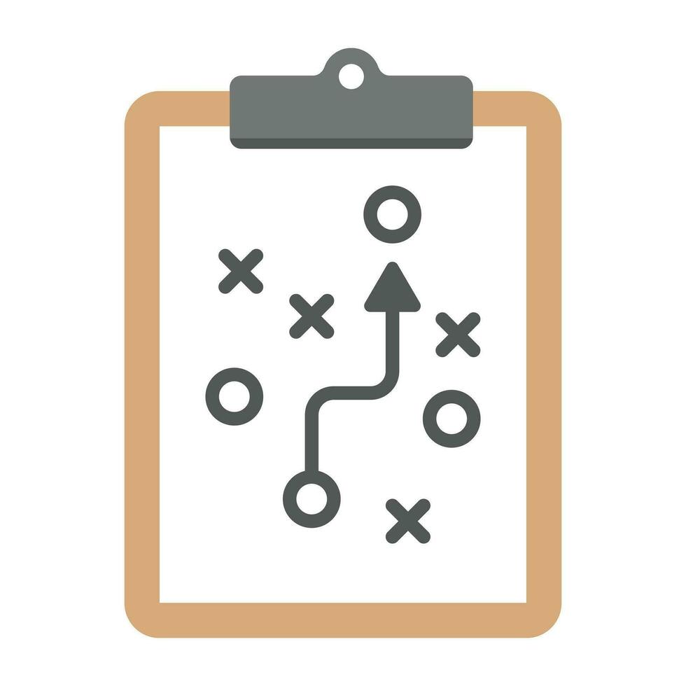 Clipboard with tactics flat vector icon