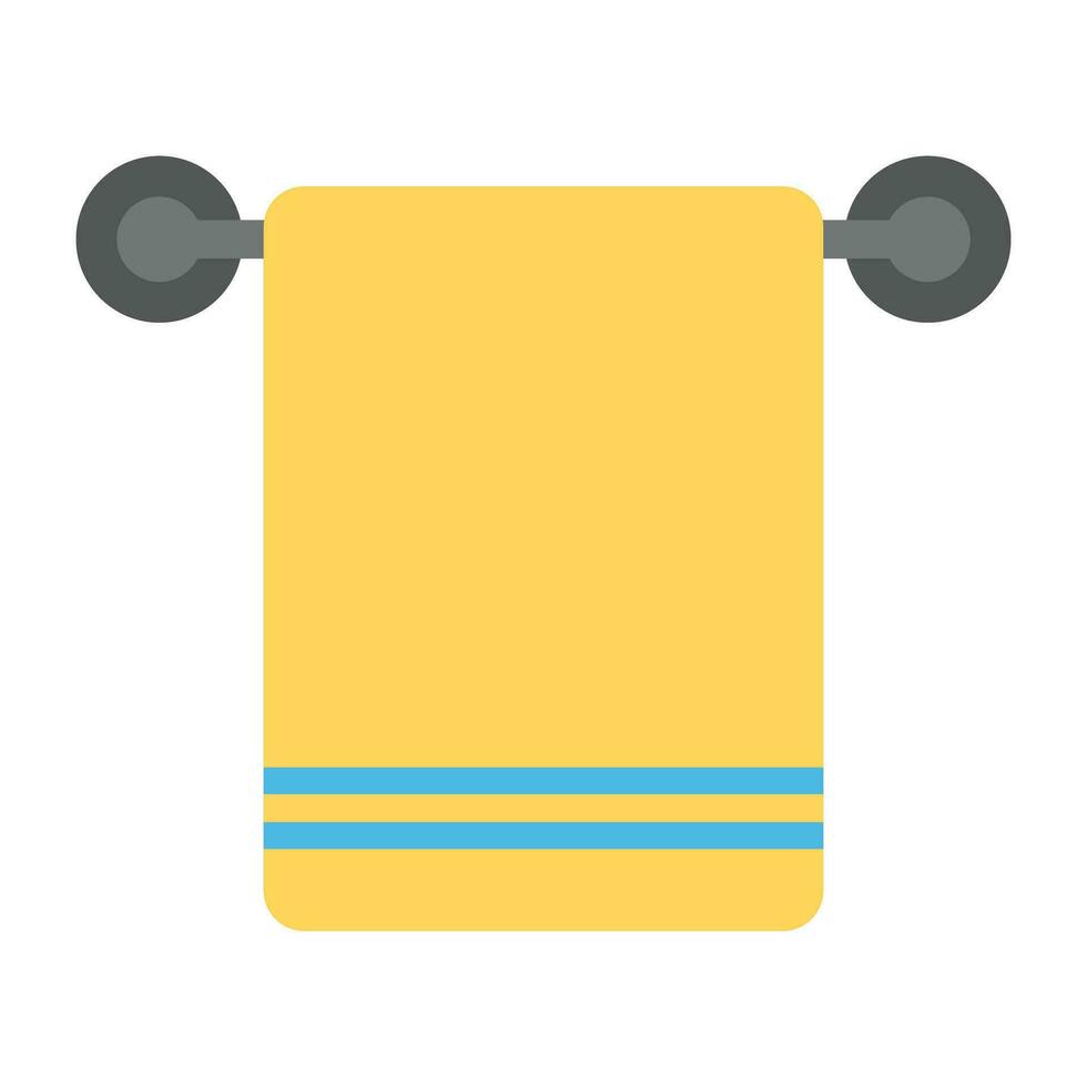 A hanging towel on a hanger for bathing and showering purpose. vector