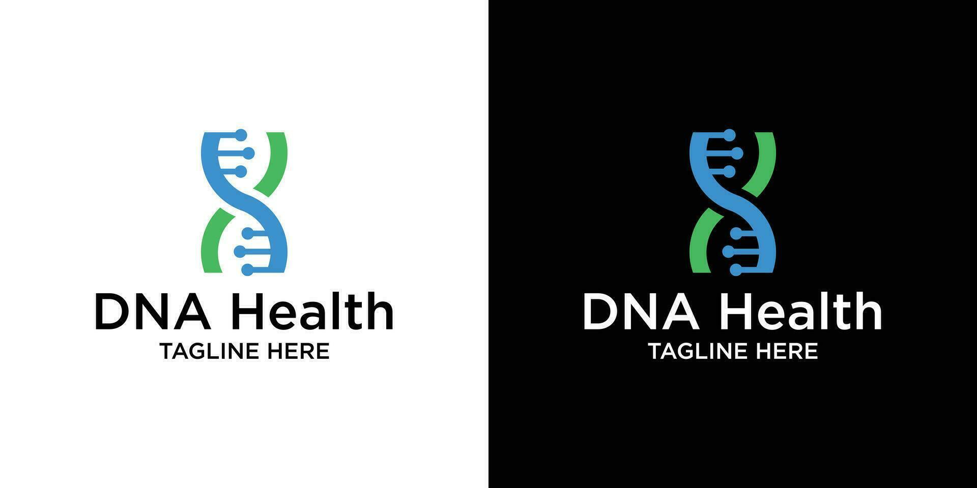 logo design DNA health technology icon vector illustration