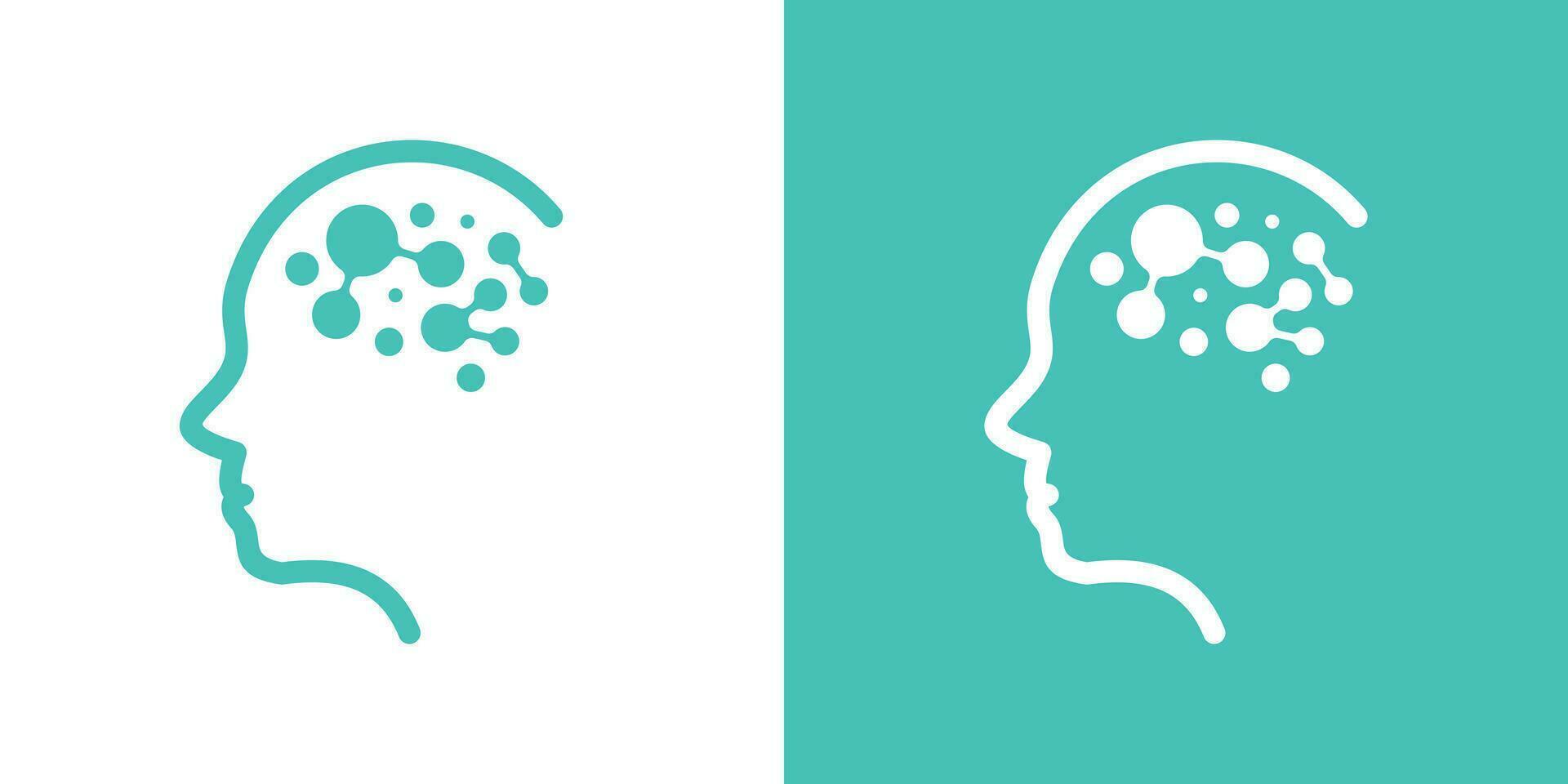logo design element human head and brain created in modern style vector