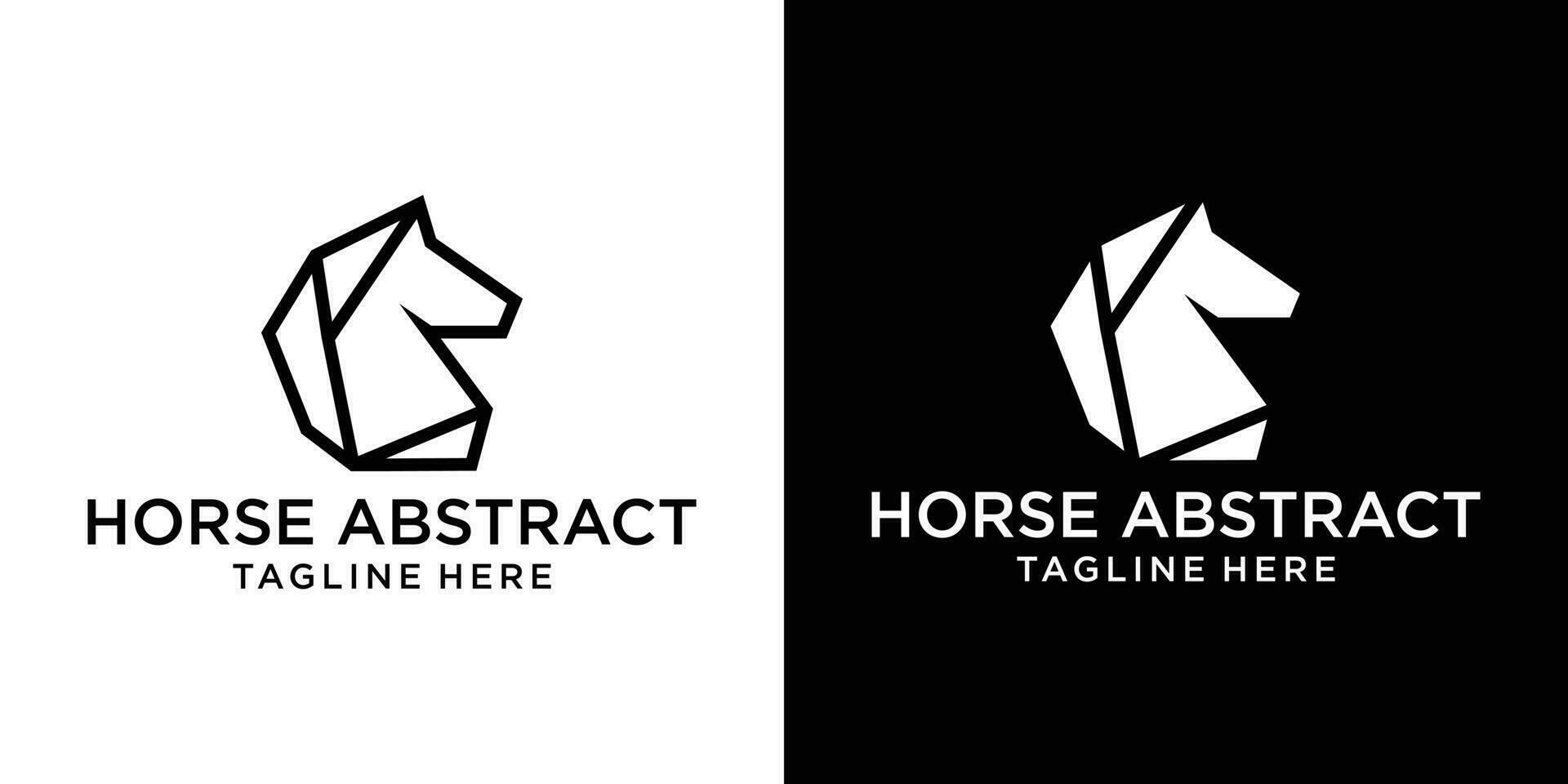 logo design horse line simple abstract vector