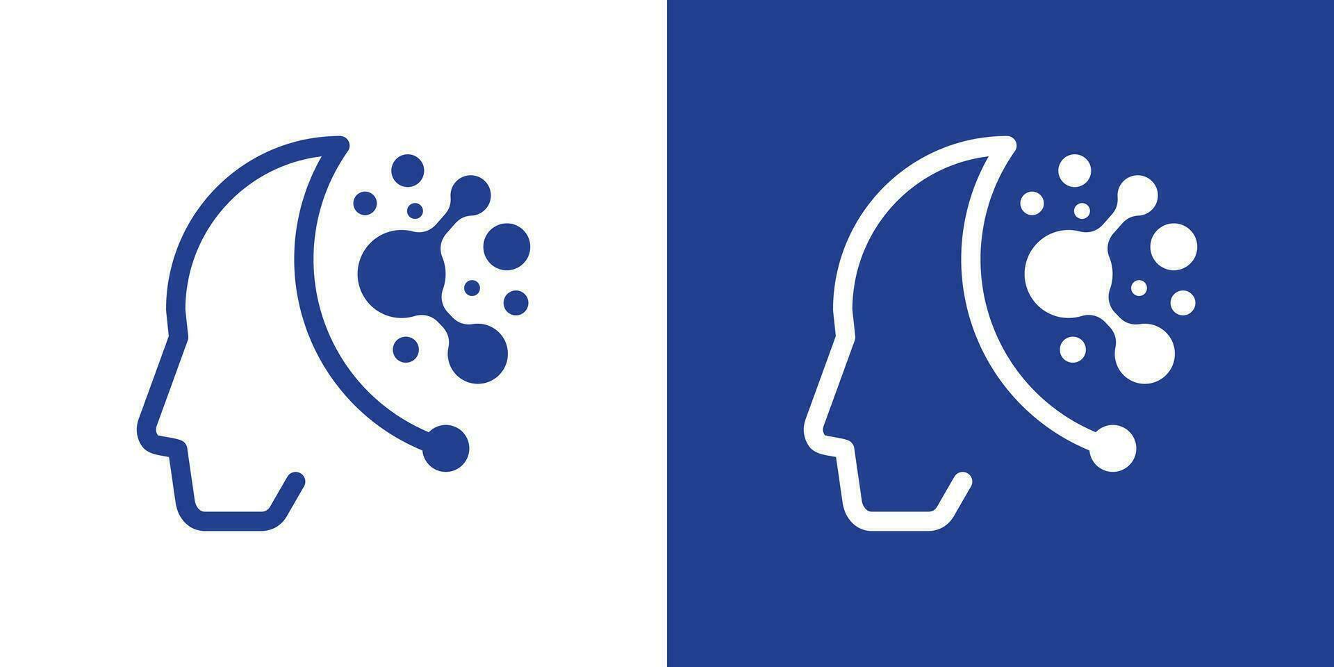 logo design element human head and mental tech created in modern style vector