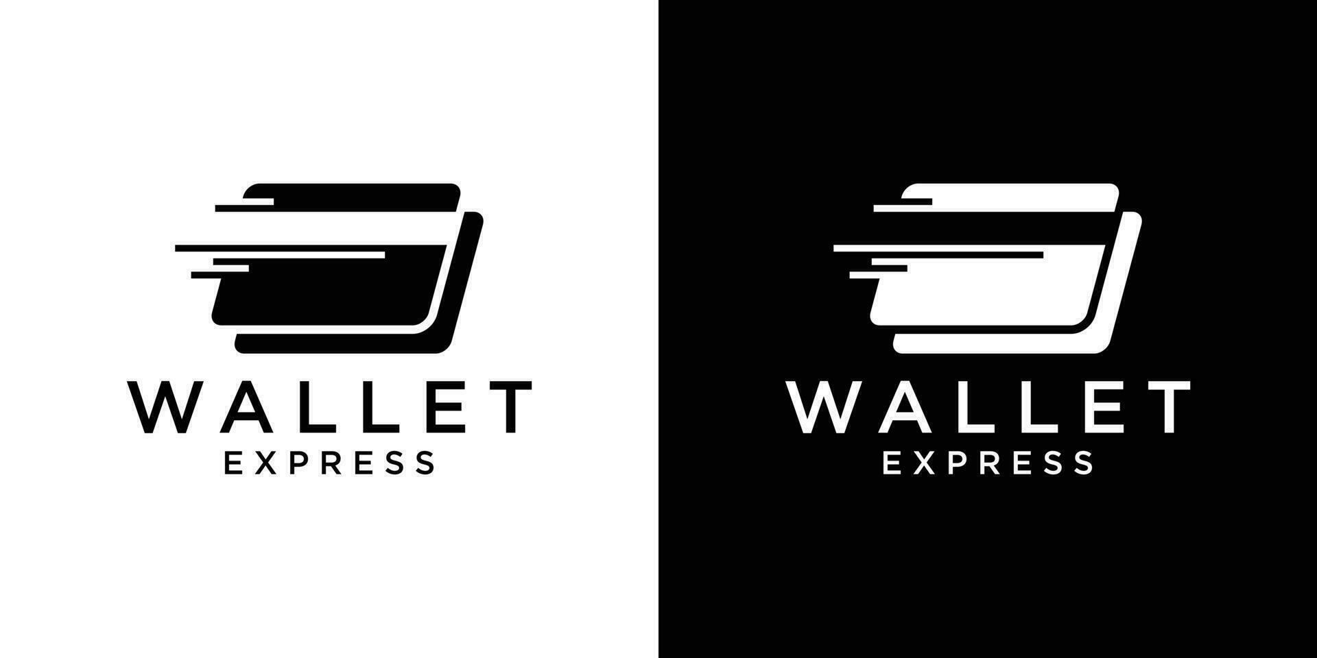 logo design wallet and speed icon vector inspiration