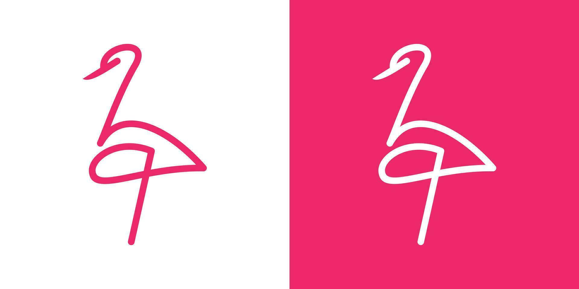 logo design element flamingo made in a different and minimalist style vector
