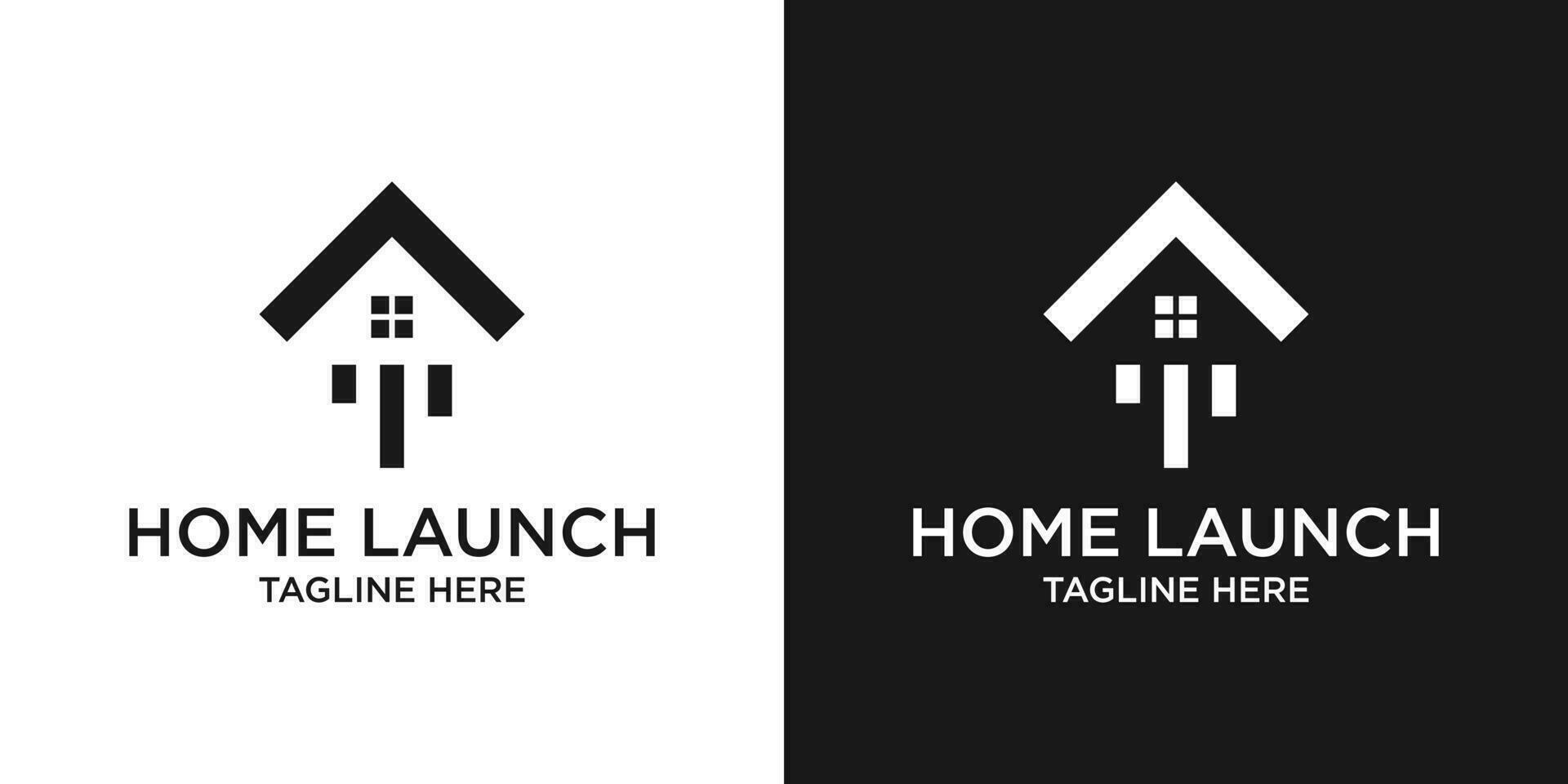 logo design arrow,launch with home simple icon illustration vector