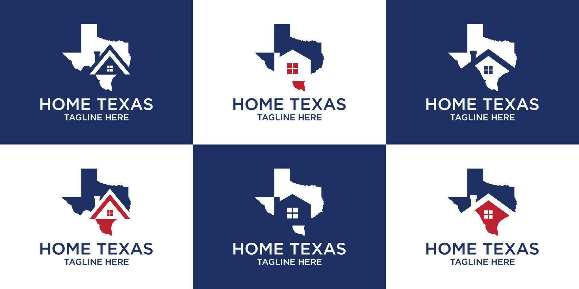 set logo design texas and home vector template