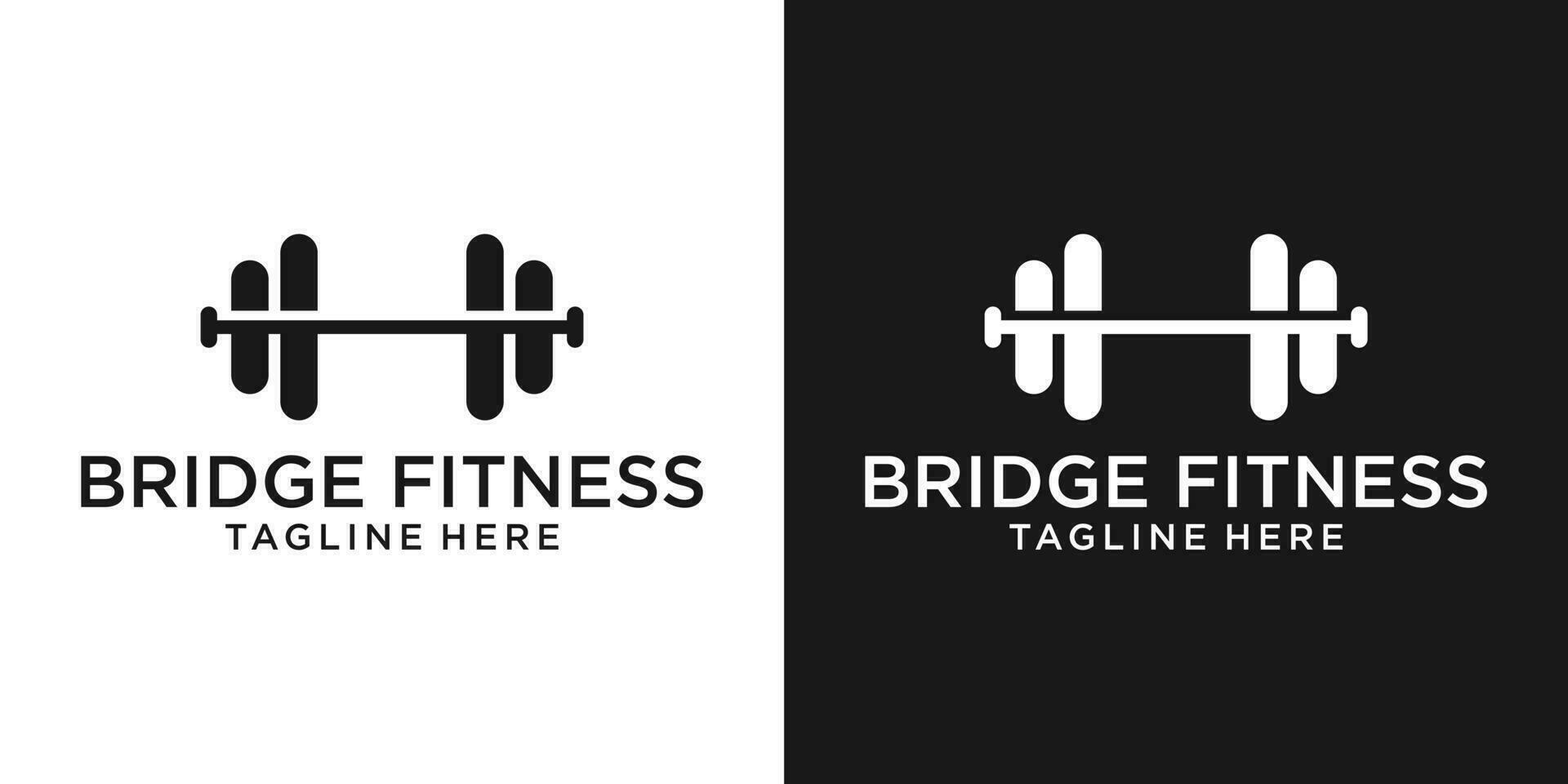 logo design fitness with bridge simple combined vector