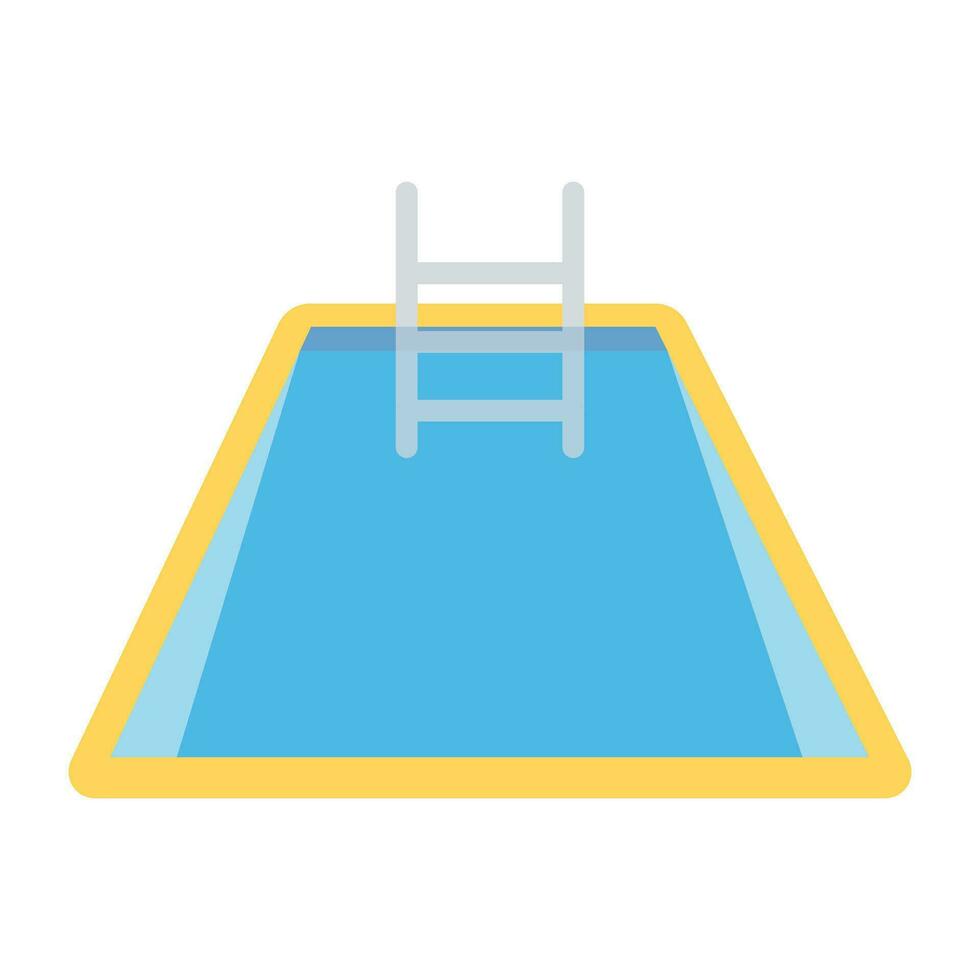 A jumping ladder with pool full of water depicting the ides of swimming pool vector