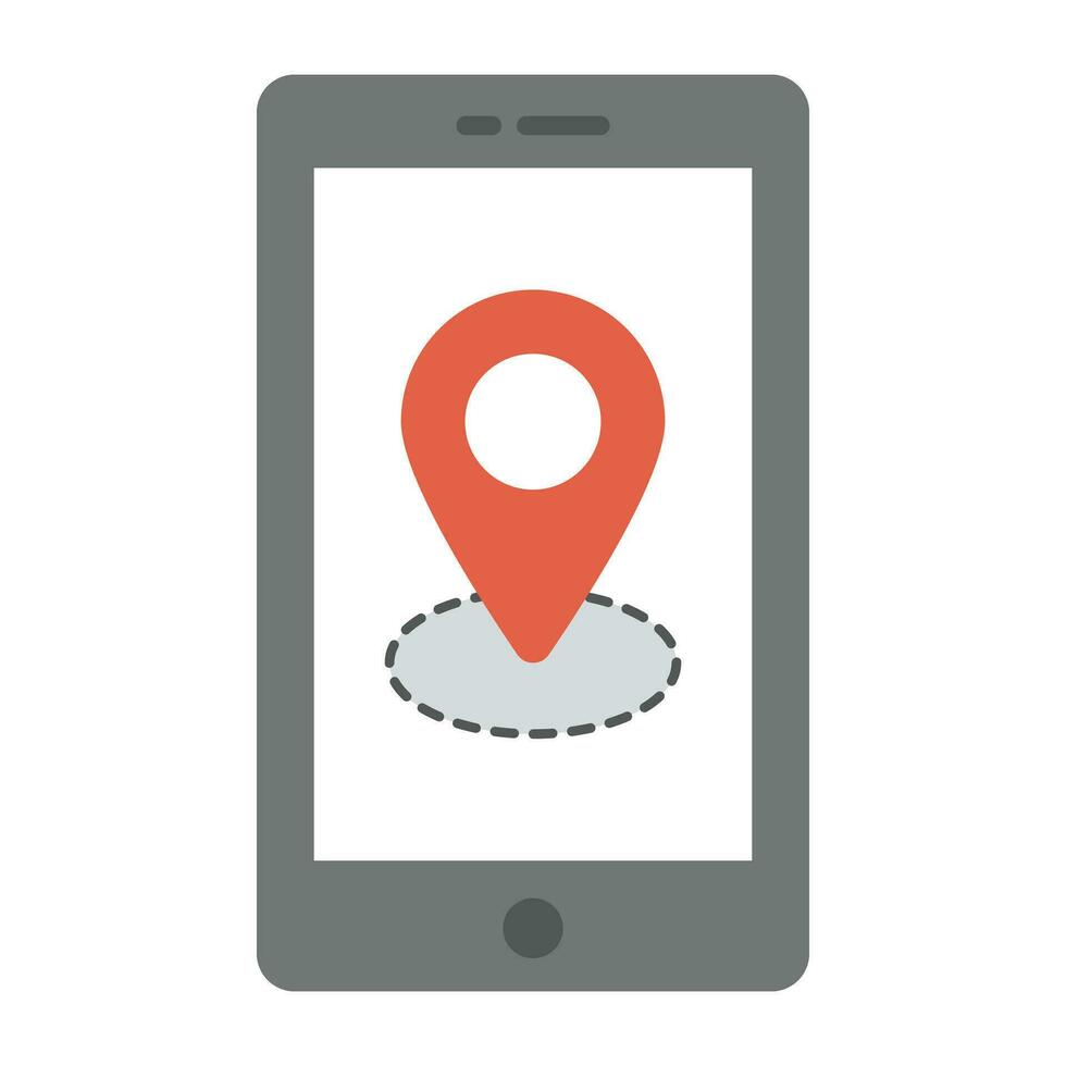 un mapa marcador en un teléfono inteligente representando GPS ubicación aplicación vector