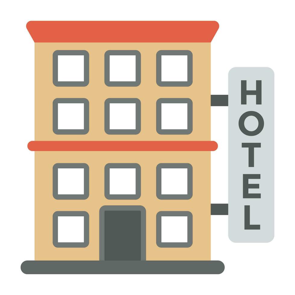 Top  storeyed building with a wide reception depicting  hotel building. vector