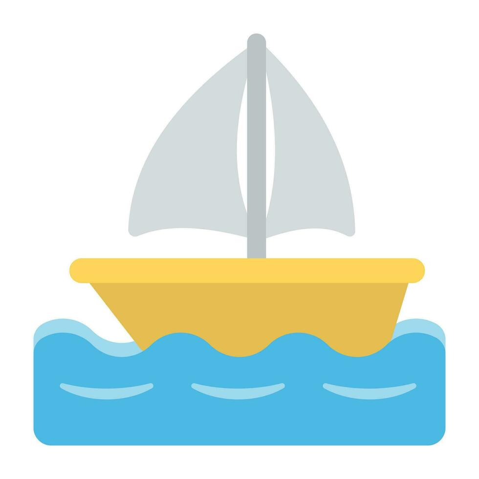 A sailing water craft depicting the concept boating. vector
