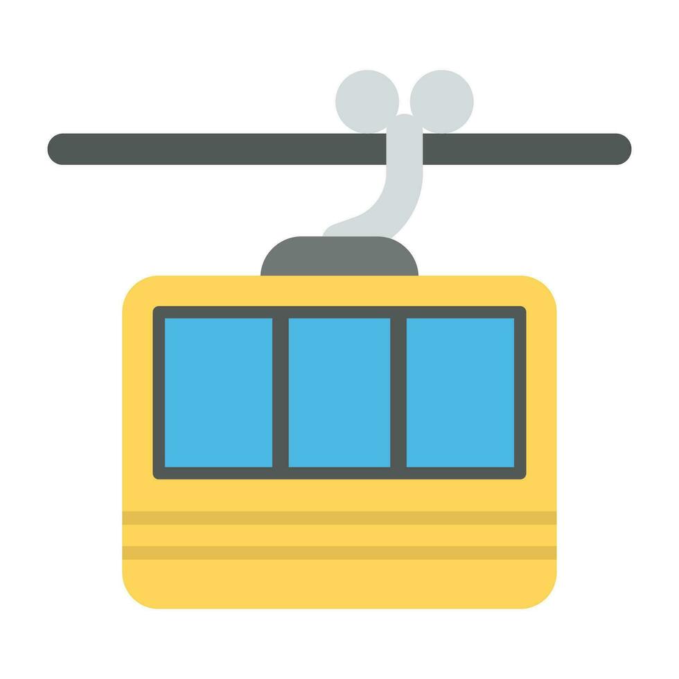 A hoisted  aerial lift attached by cable for fun travel and adventure depicting cable car vector