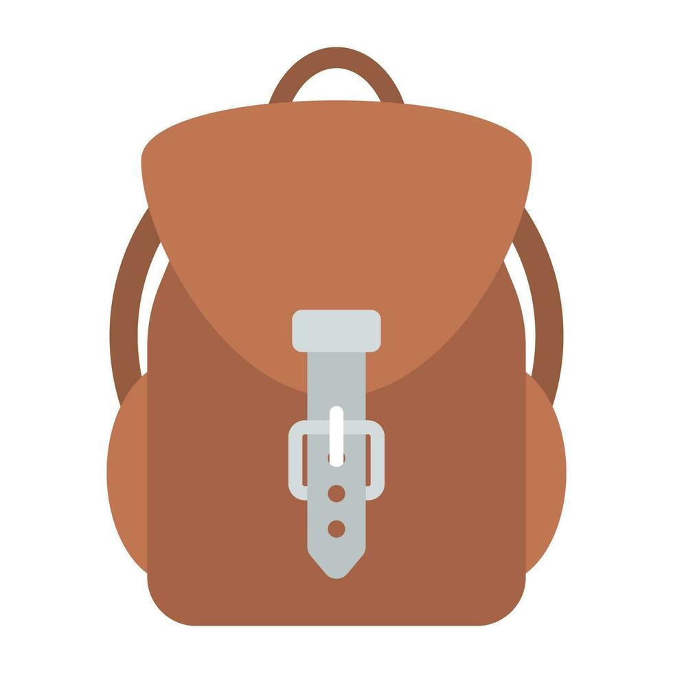 A sack bag with two straps used for luggage and easy carriage depicting backpack. vector