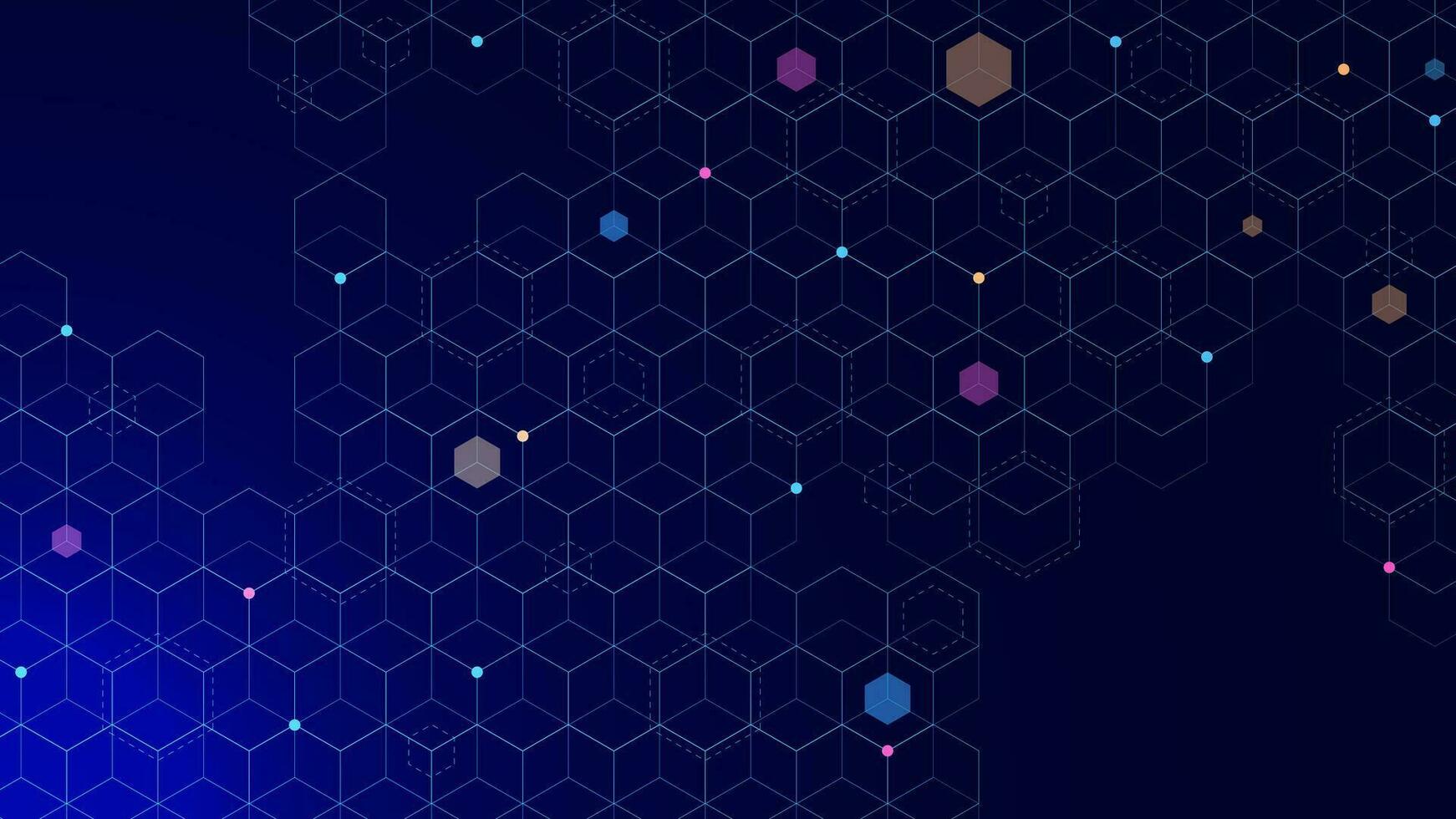 Abstract science and technology background with hexagon pattern. Chemical engineering, molecular structure and genetic research. Healthcare, medical innovation concept. Vector illustration.