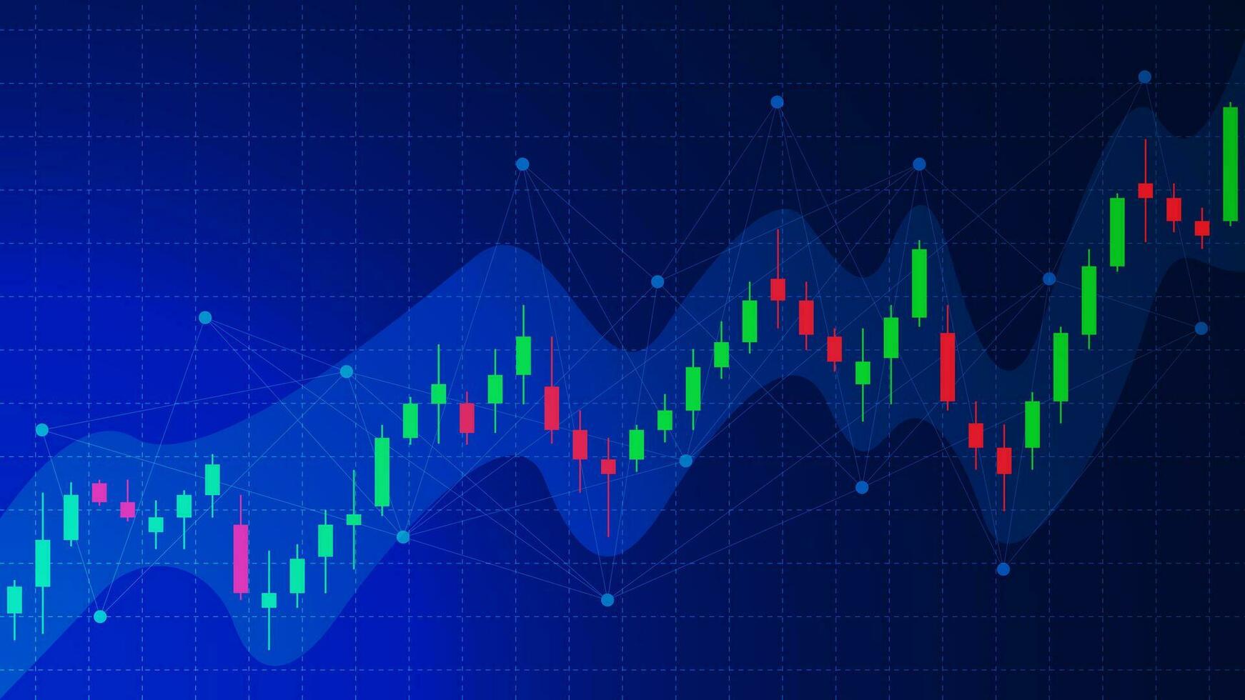 Business candle stick or graph chart for financial investment. Stock market, forex trading concept background. Vector illustration.