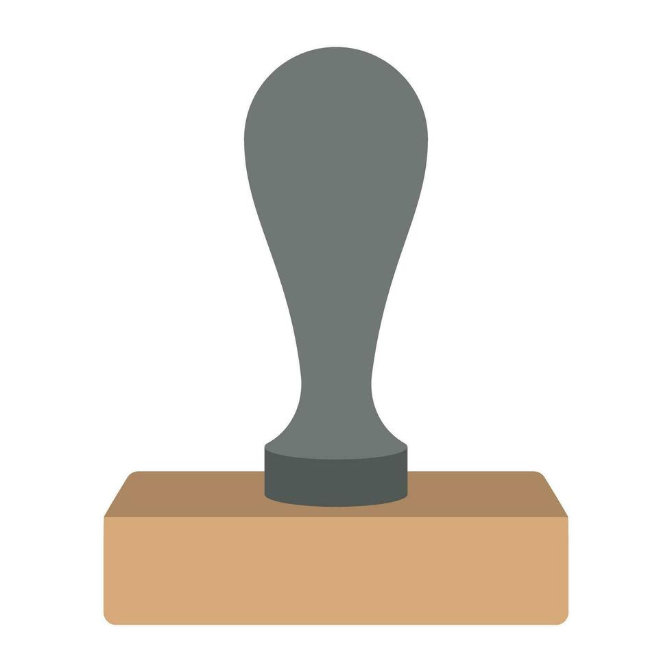 Colored design icon of rubber stamp, approval concept vector