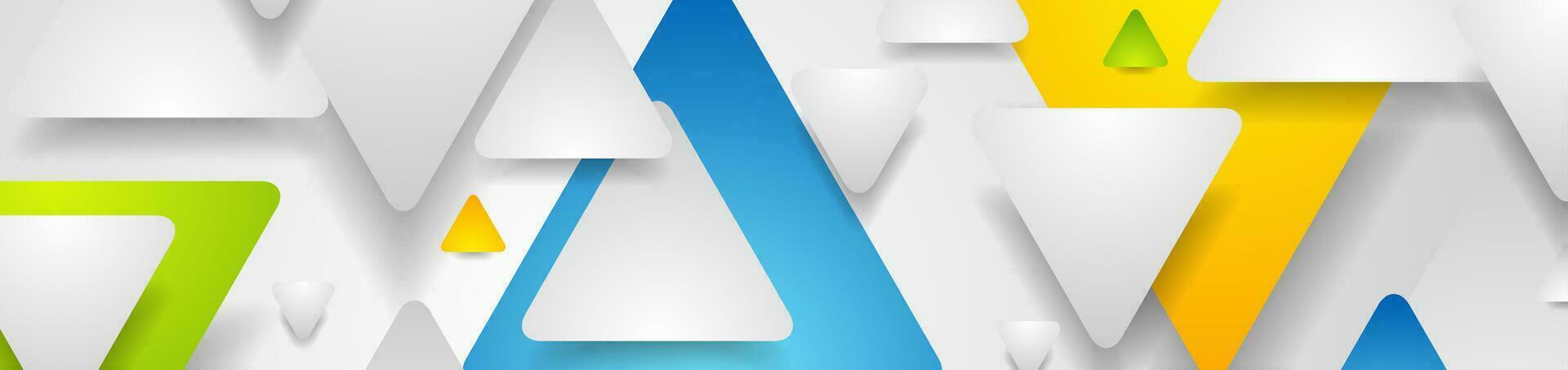 Hi-tech geometric abstract banner with paper triangles vector