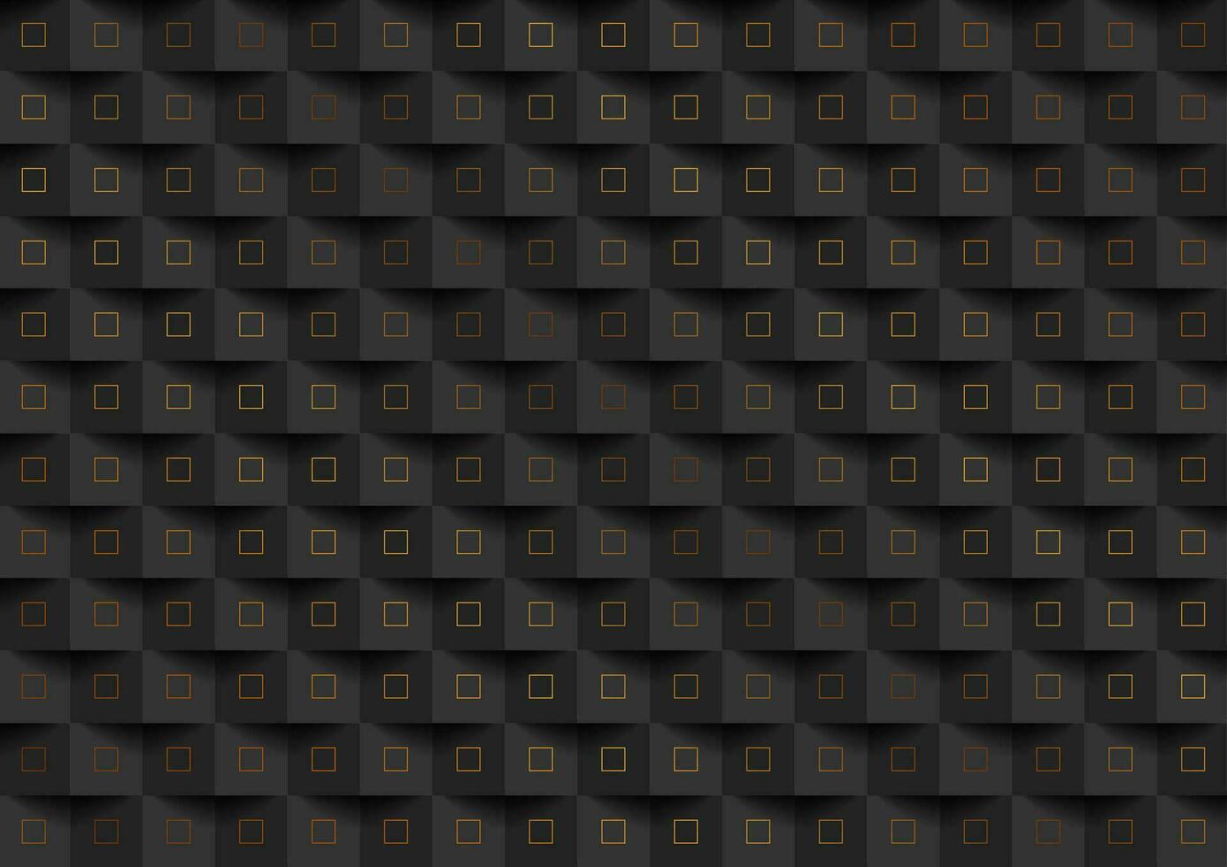 Black abstract mosaic background with golden squares vector