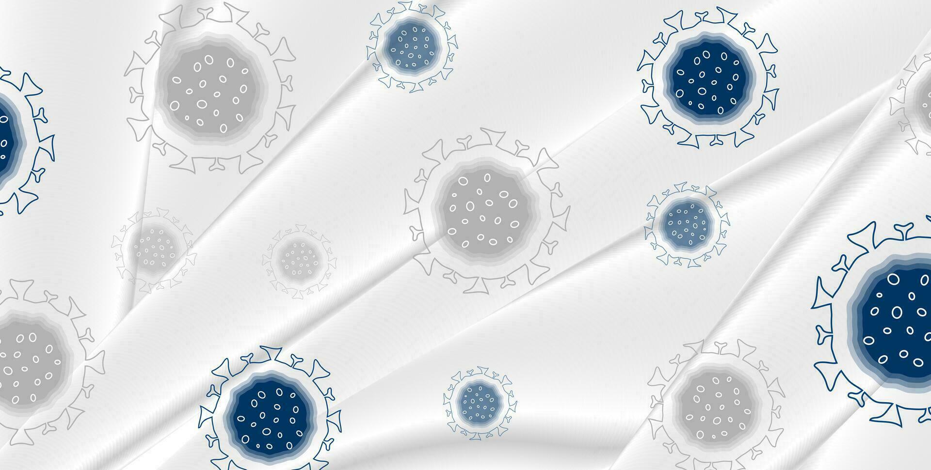 Abstract minimal banner with COVID-19 bacteria cells vector