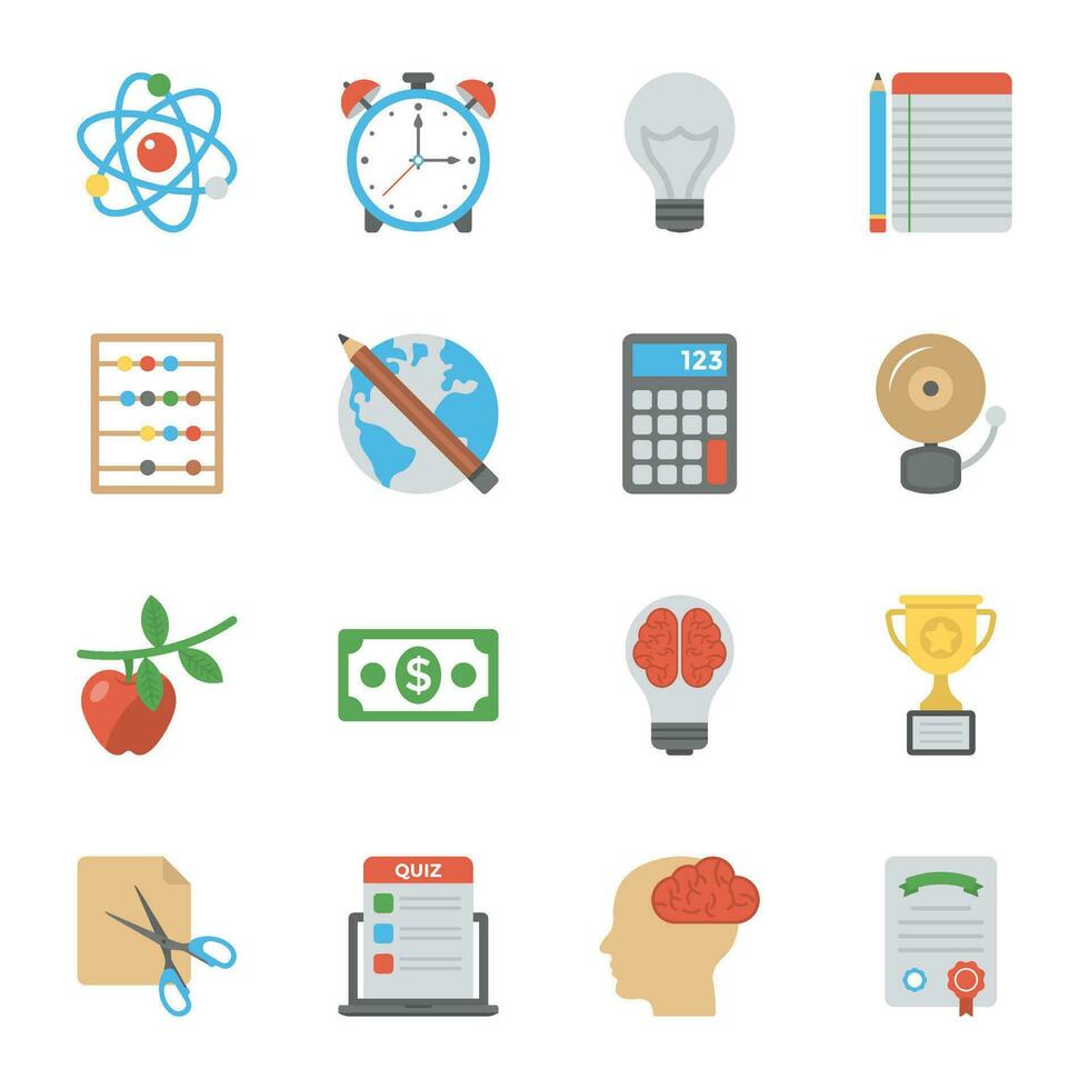 Flat Icons Pack of Study vector