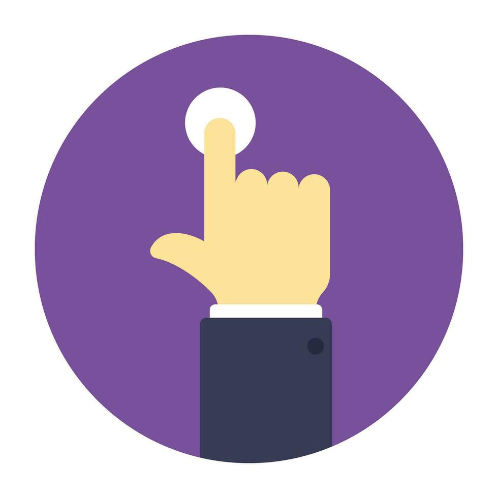 A finger touch representing interactivity flat icon design vector