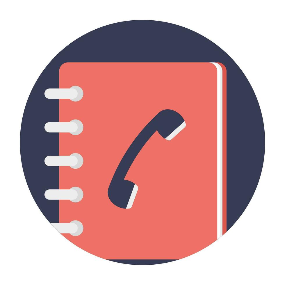 Flat icon design of an contact bookAddress vector