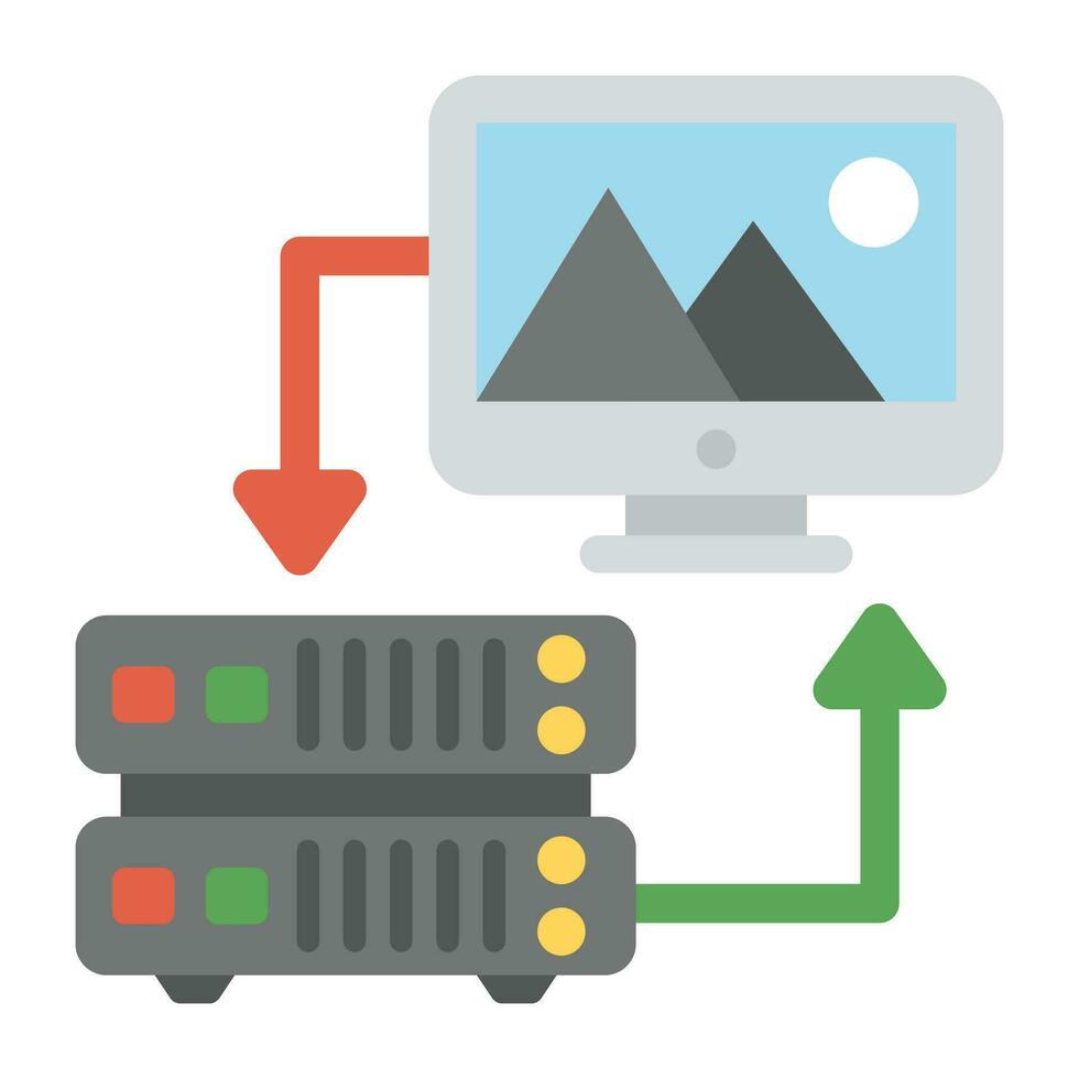 A graphic image of seat of organized data, network server vector