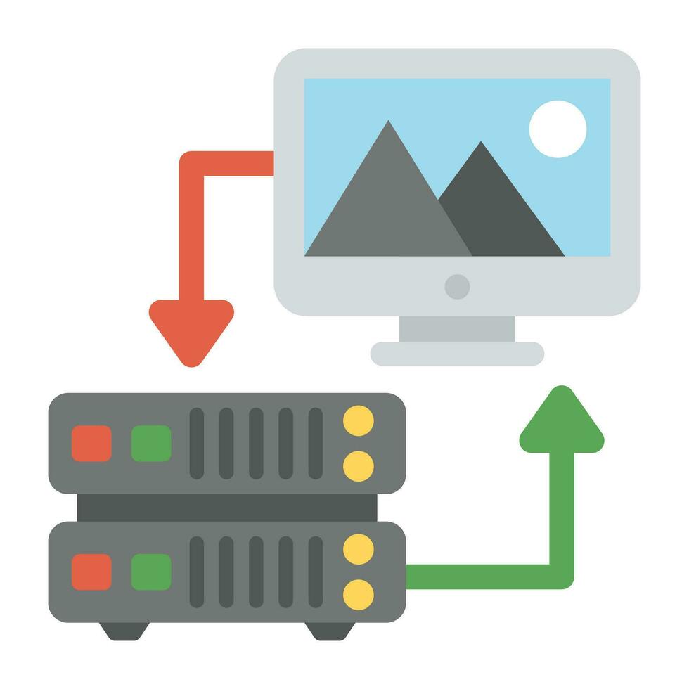 un gráfico imagen de asiento de organizado datos, red servidor vector
