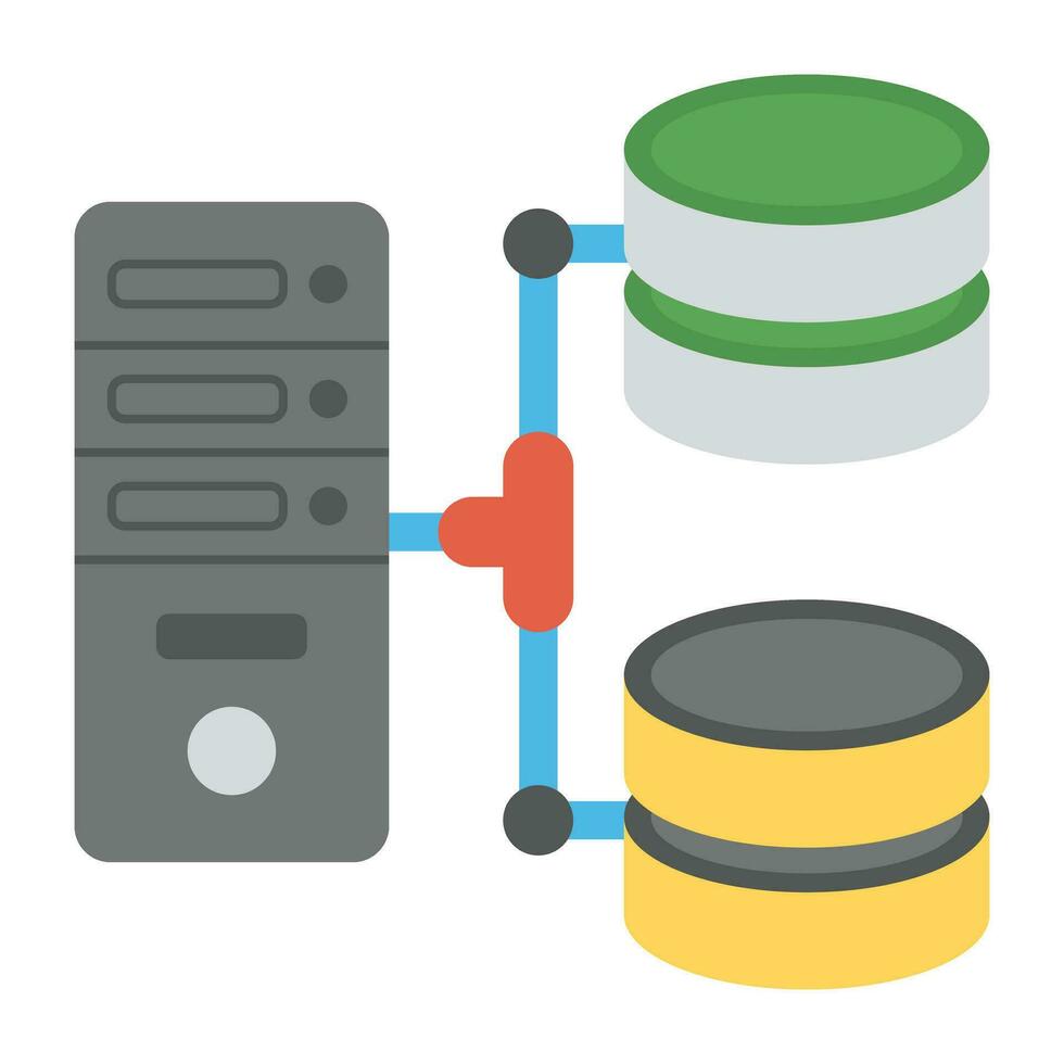 A graphic image of seat of organized data, network server vector