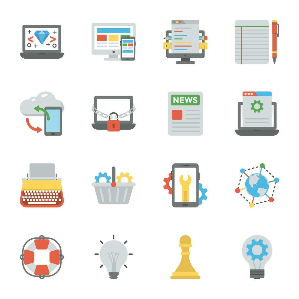 Pack of SEO and Web Icons vector