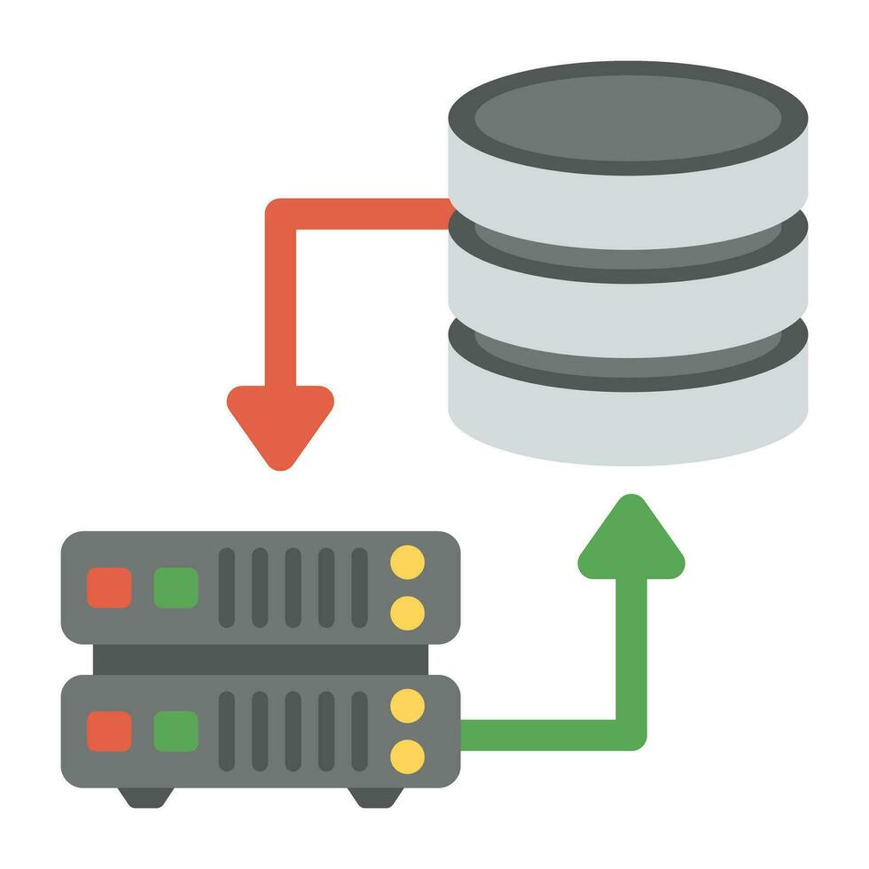 A graphic image of seat of organized data, network server vector