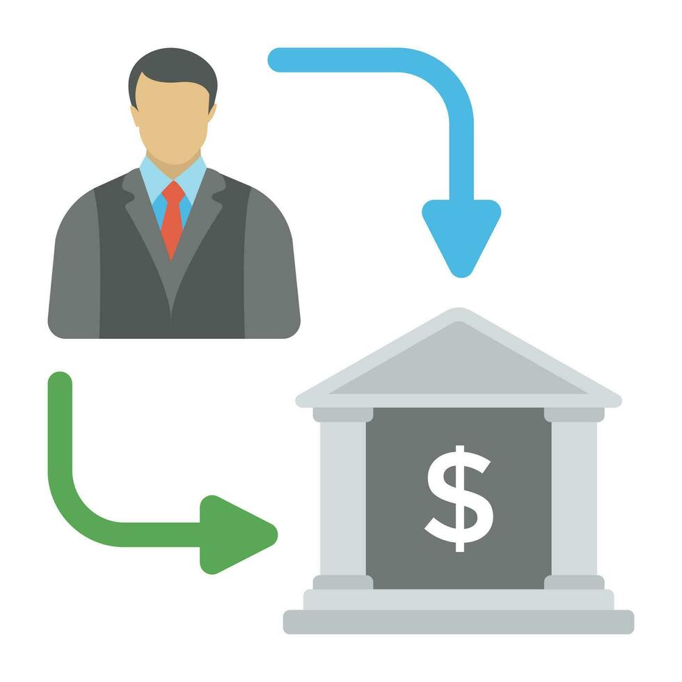 A website with dollar sign representing online transaction or online funds transfer vector