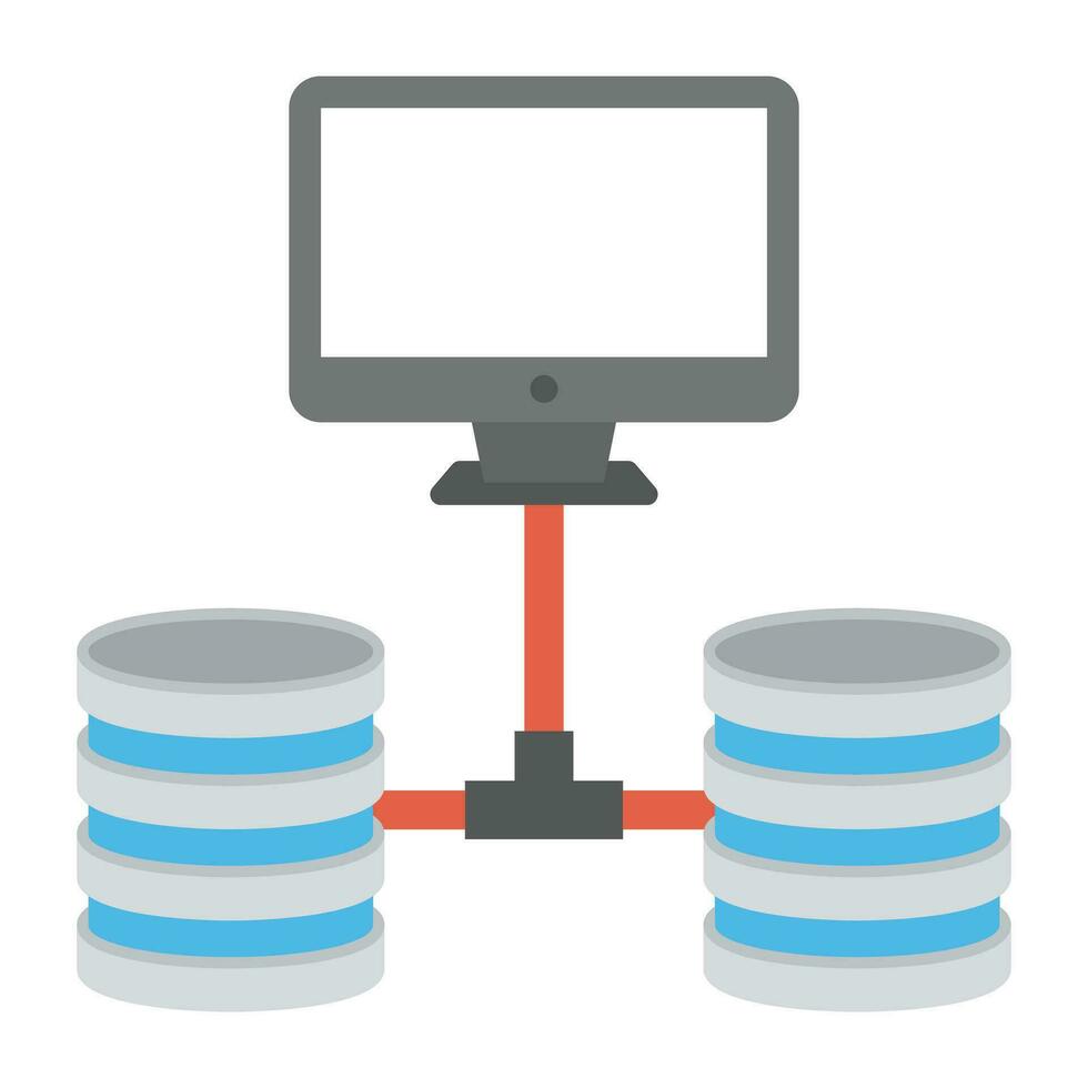 Proxy server diagram flat design icon vector