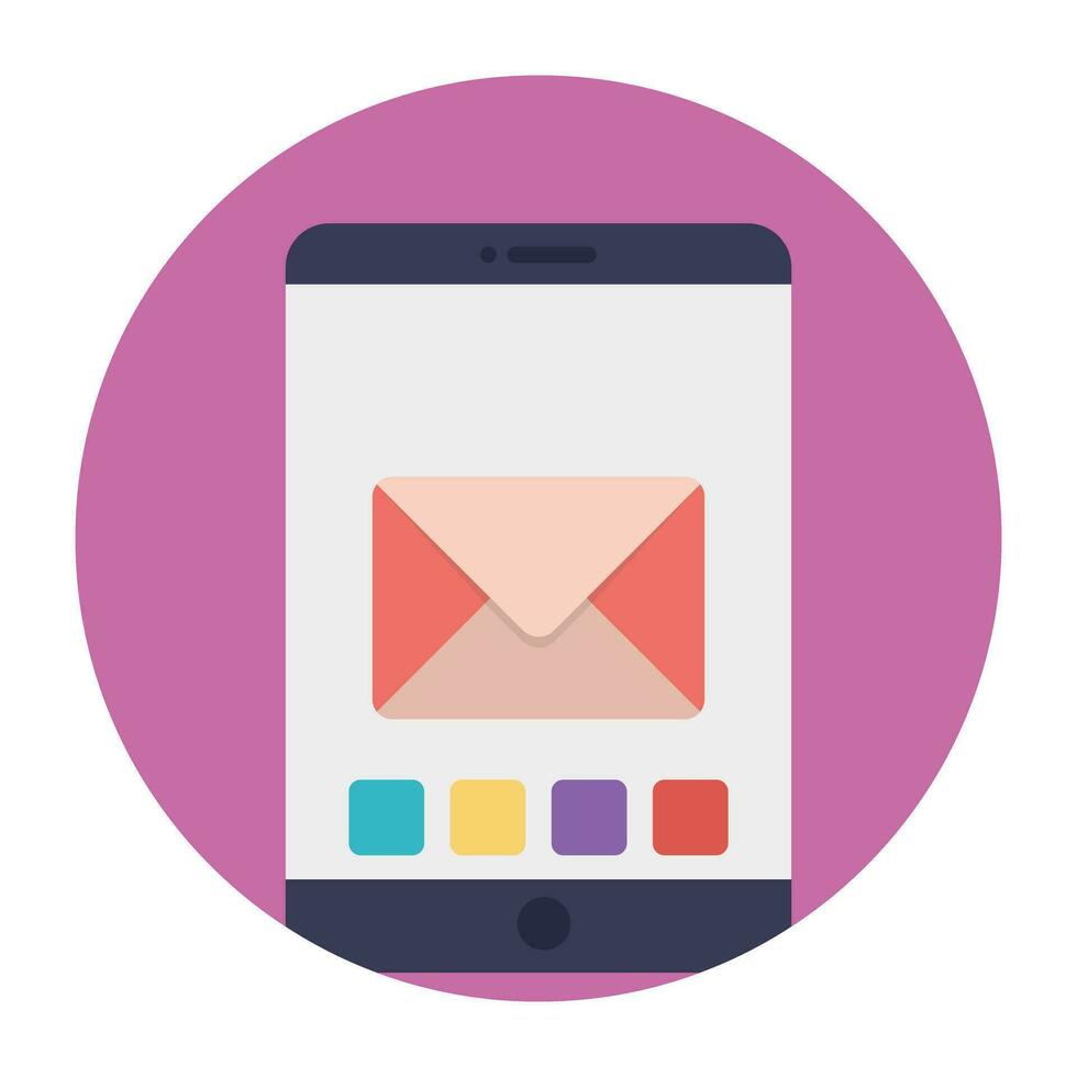 Smartphone email inbox app symbol vector