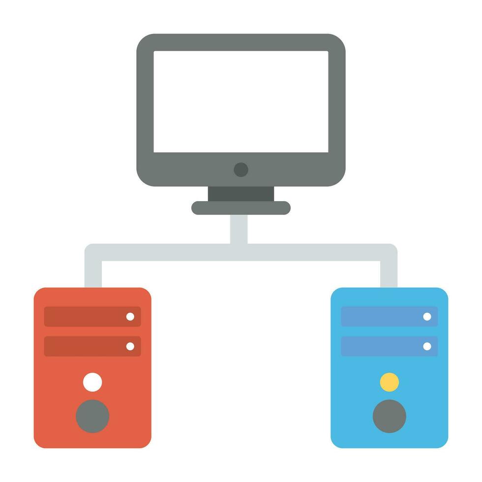 A graphic image of seat of organized data, network server vector