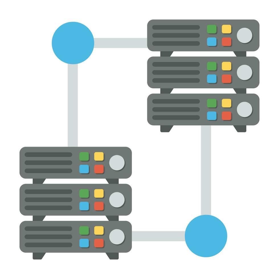 A graphic image of seat of organized data, network server vector