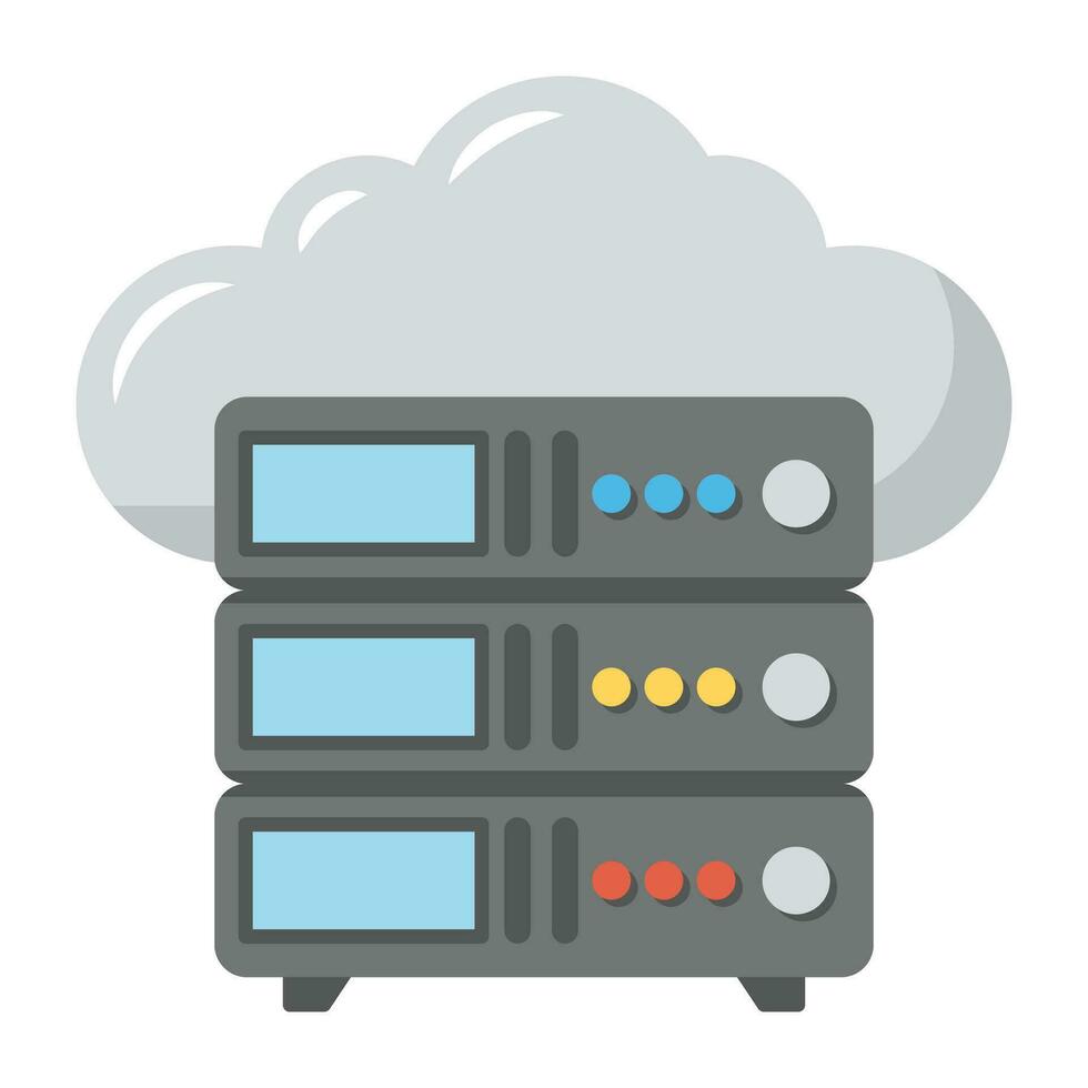 A graphic image of seat of organized data, network server vector