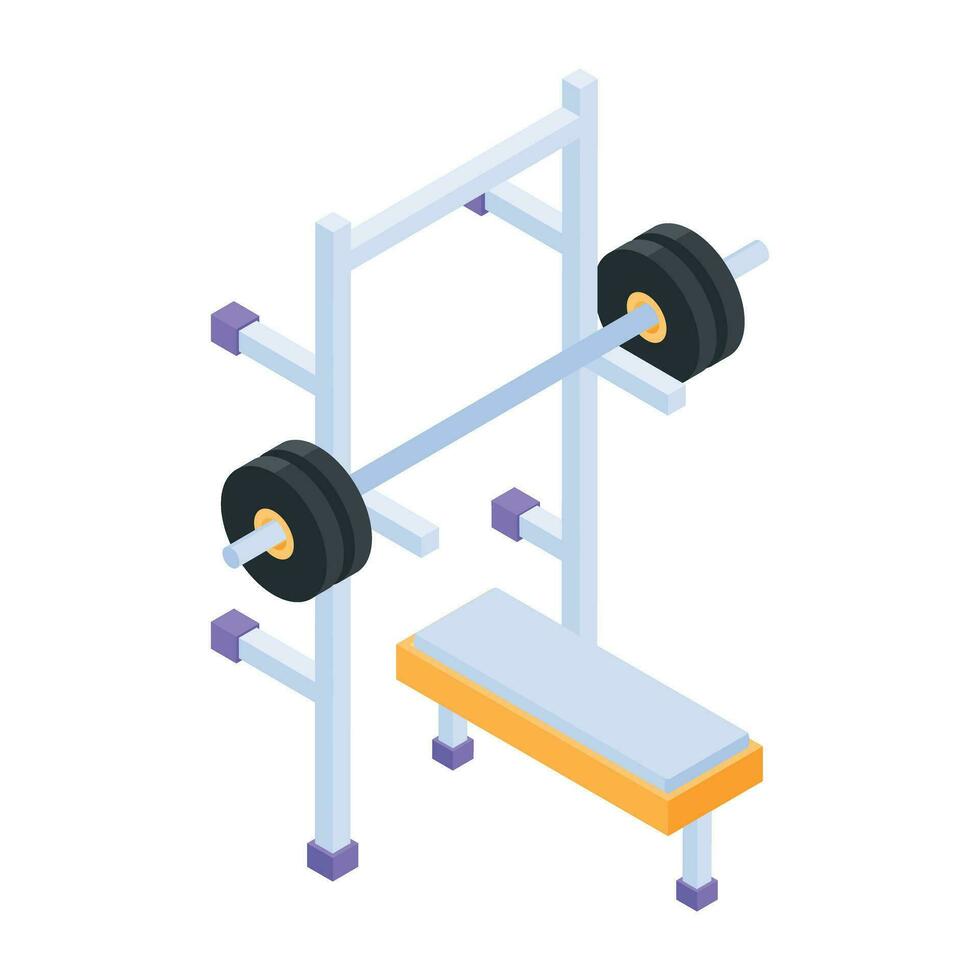 Trendy Set of Gym Isometric Icons vector