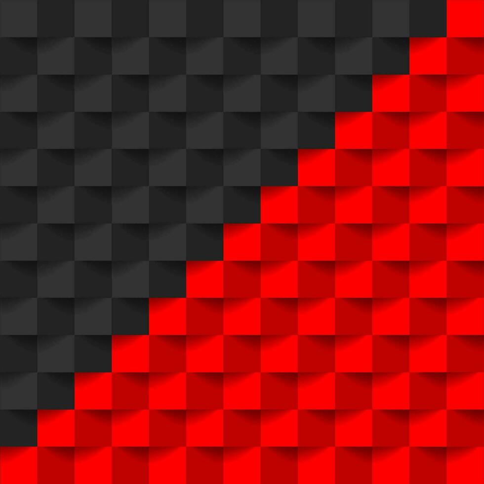 Contrast red black abstract mosaic background vector