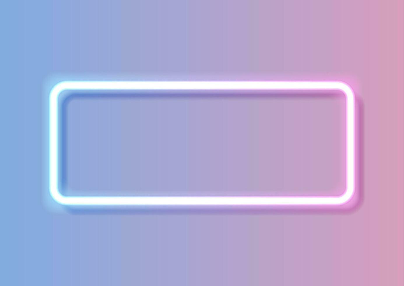 Blue pink rectangle frame abstract neon background vector