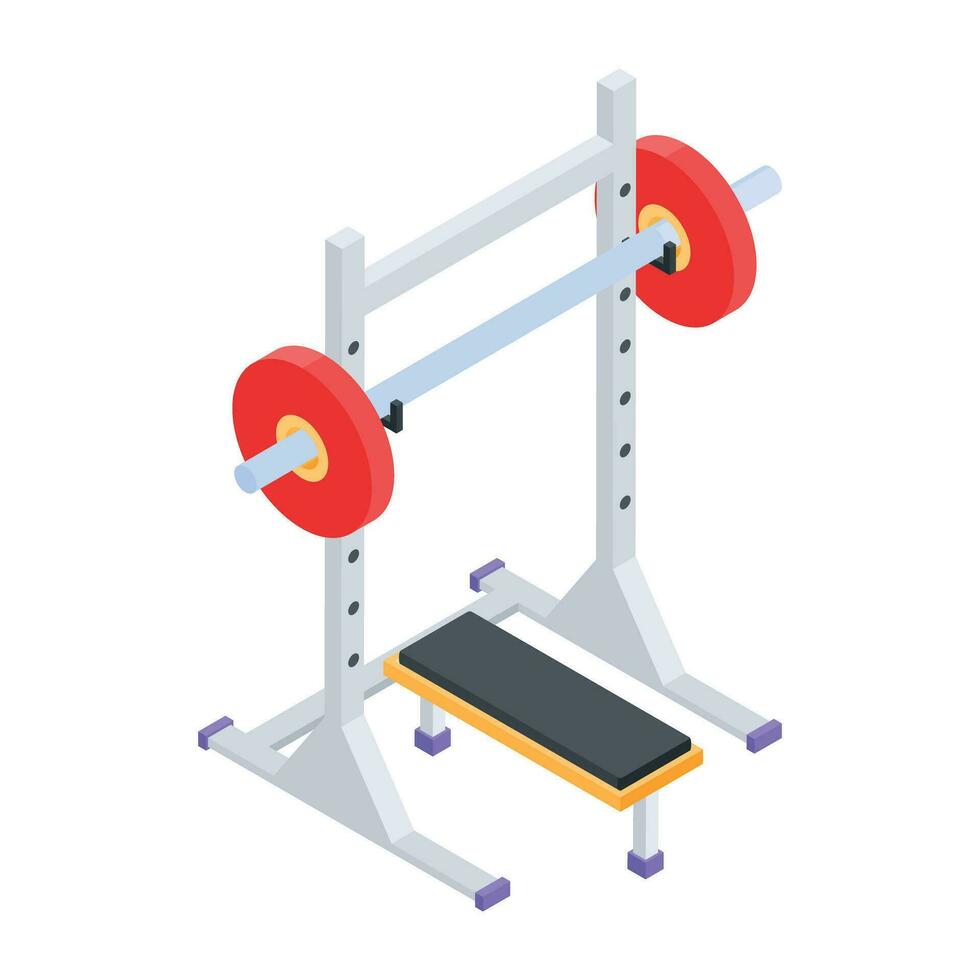 Trendy Set of Gym Isometric Icons vector