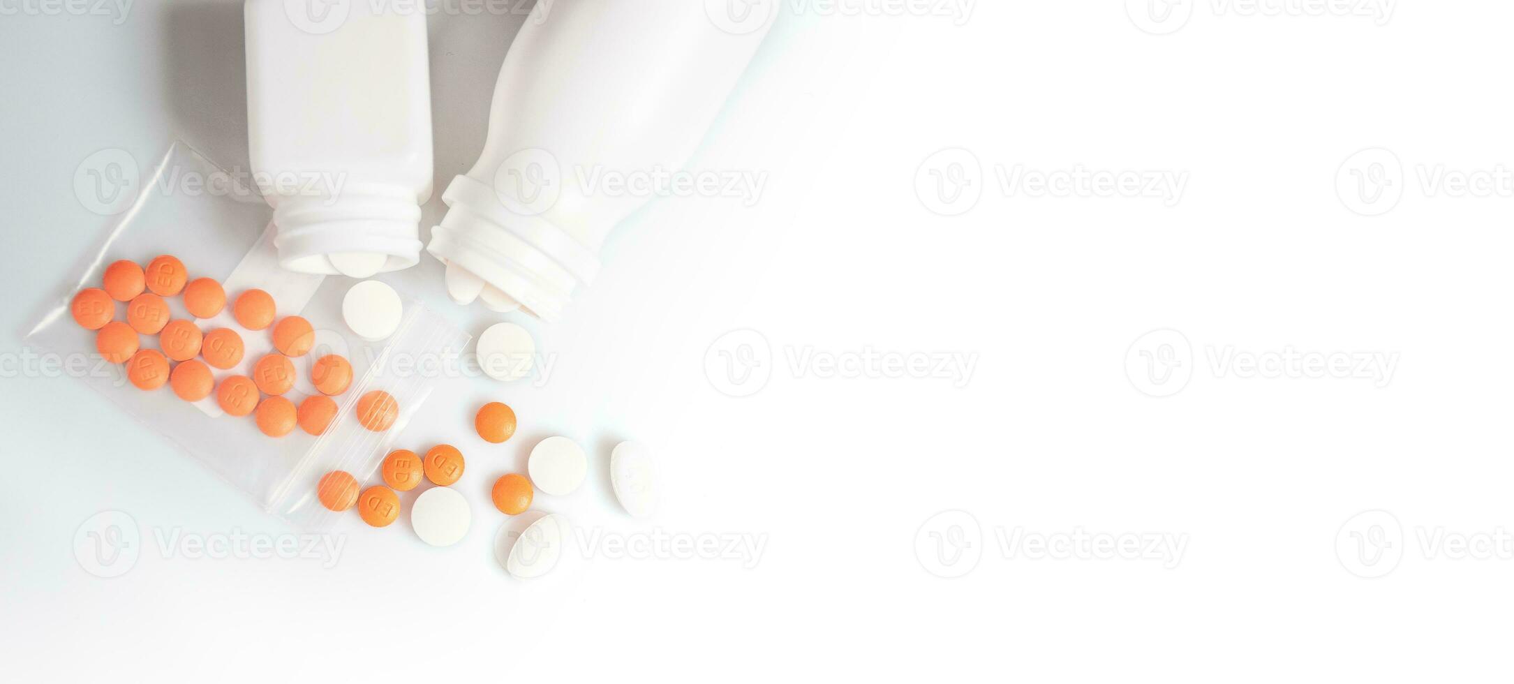 Medical concept, Pills on a white background photo