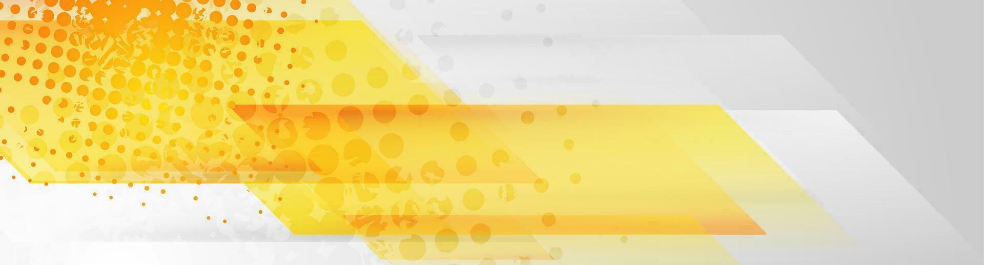 Yellow and grey abstract geometric banner vector