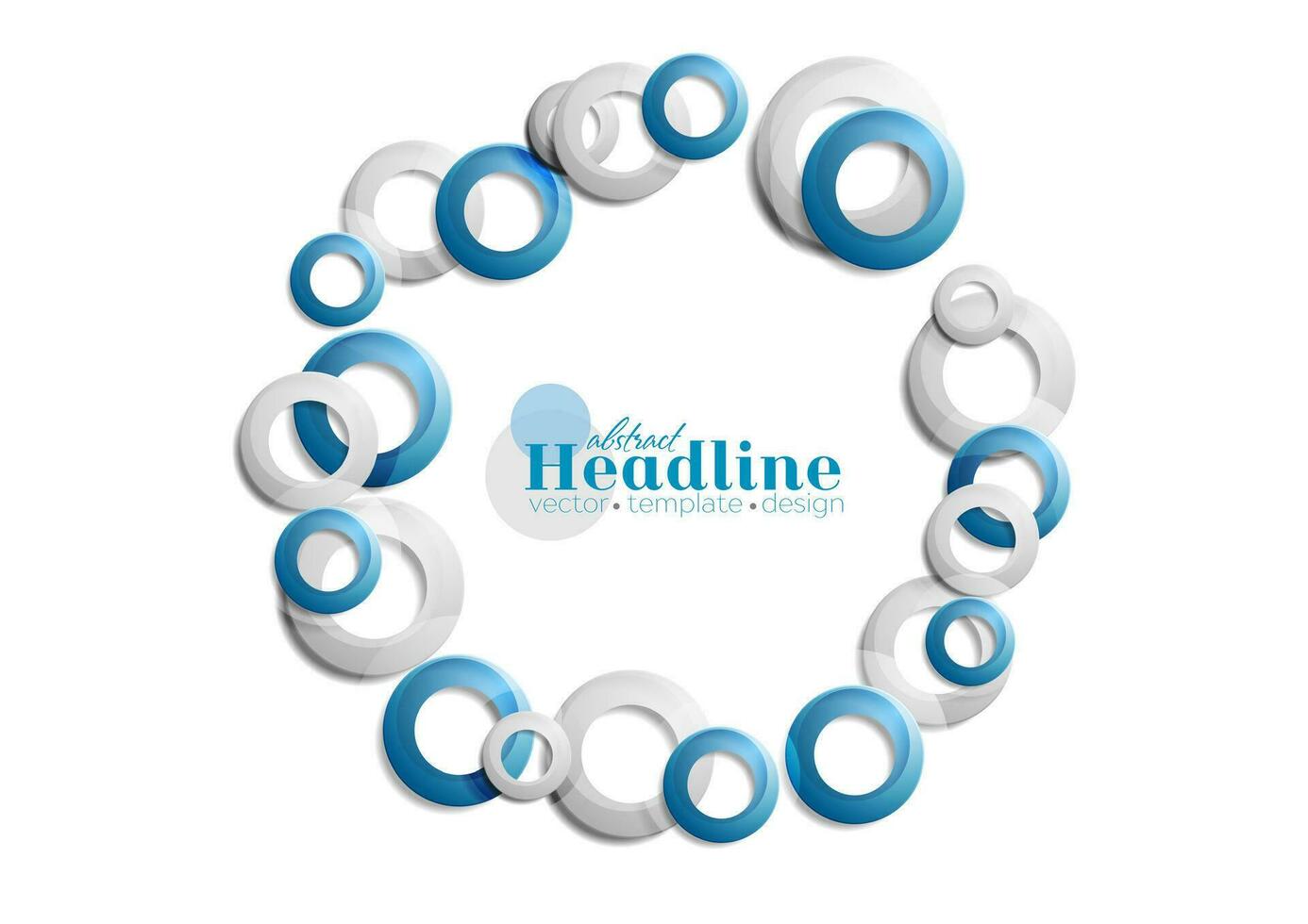 Abstract geometric background, blue and grey circles vector