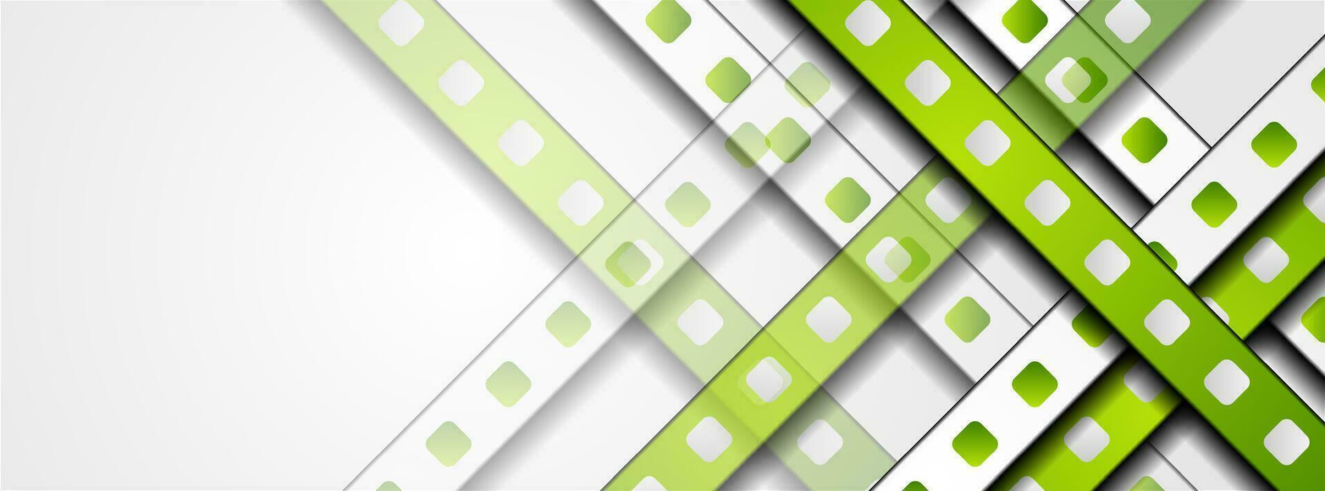 Green and grey stripes abstract tech background vector