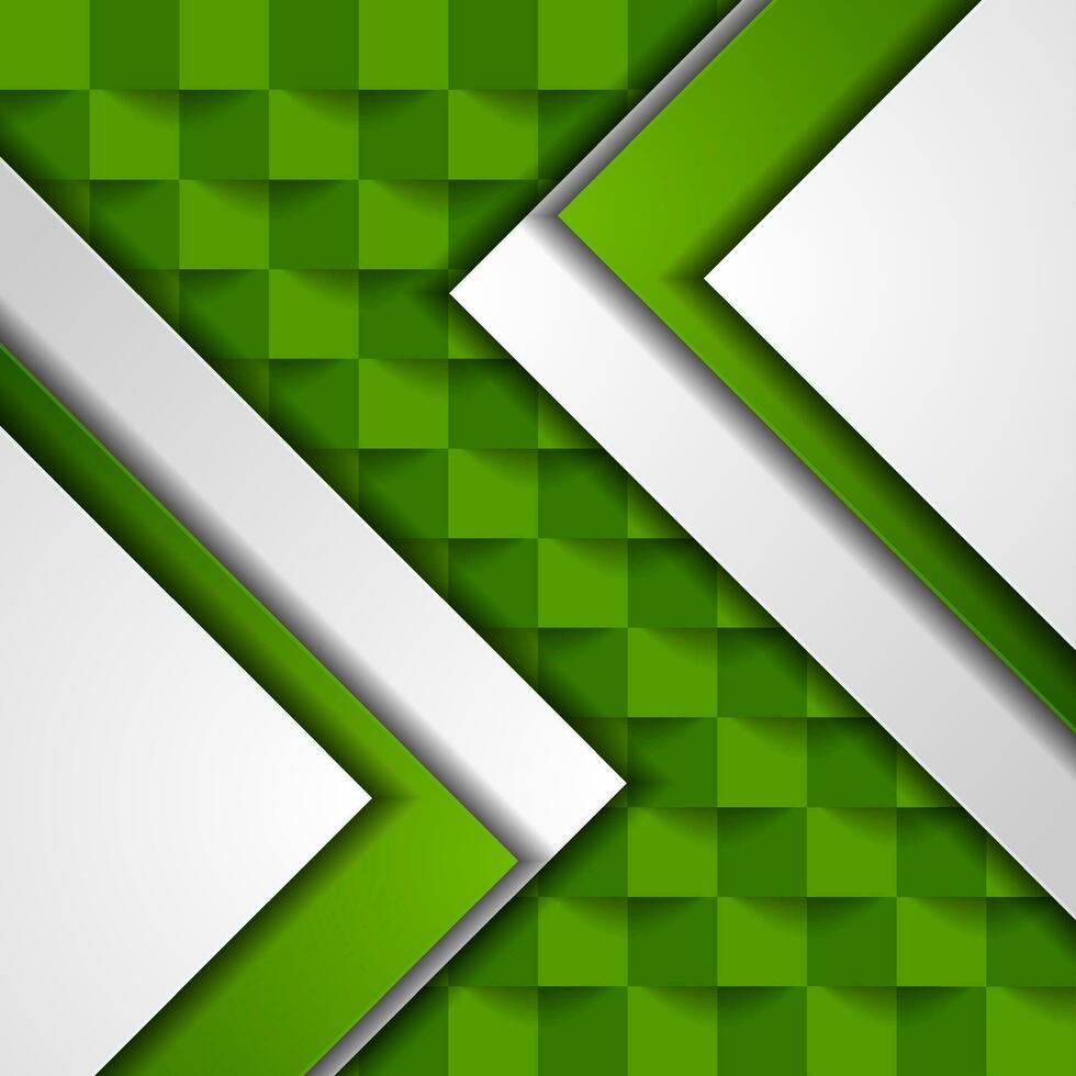 Green mosaic squares geometric technology background vector