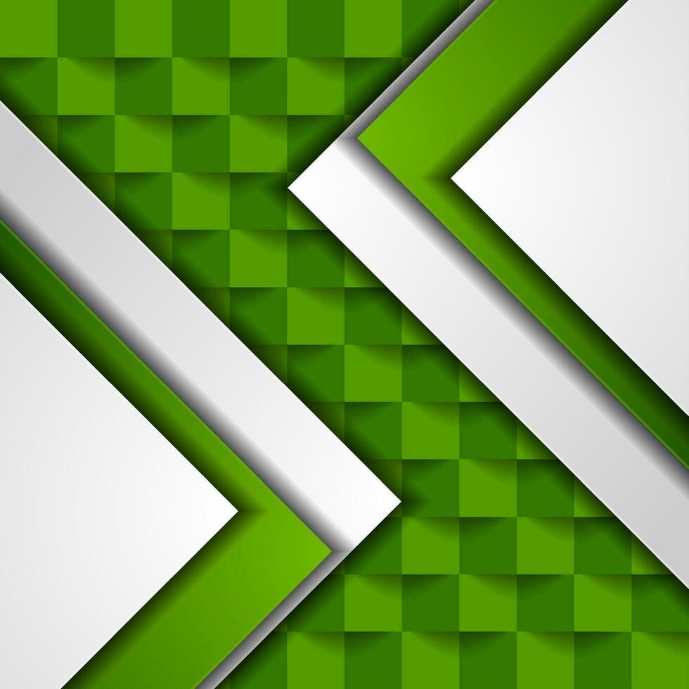 Green mosaic squares geometric technology background vector