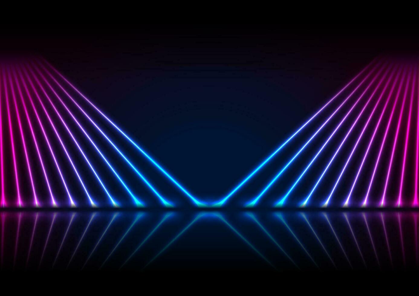 Blue ultraviolet neon laser rays technology modern background vector